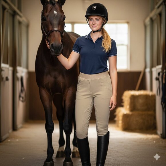 Tuff Rider Women's Size 30 Beige Cotton Schoolers Pull On Breeches - Picture 1 of 11